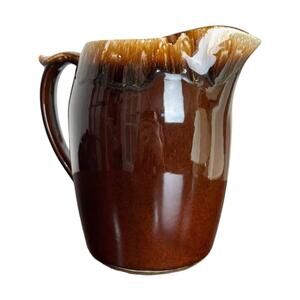Vintage MCM McCoy Pottery Stoneware Brown Drip Glazed Pitcher Retro US Americana